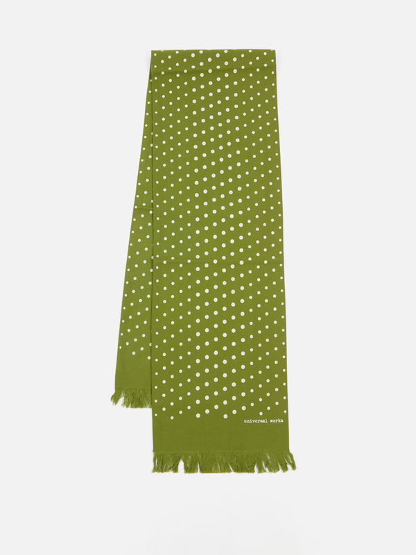 Universal Works Short Scarf in Dot Print Green