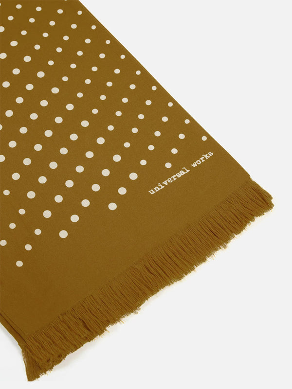 Universal Works Short Scarf in Mustard Dot