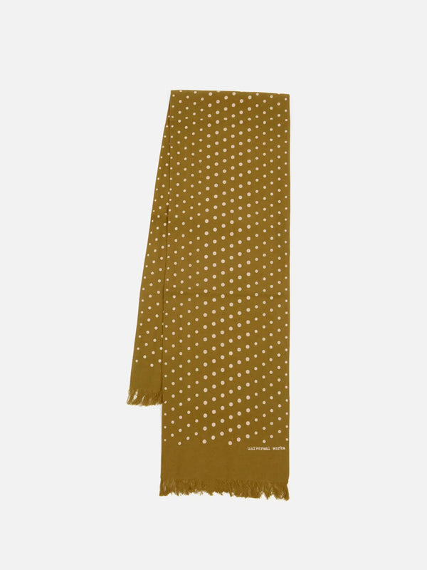 Universal Works Short Scarf in Mustard Dot