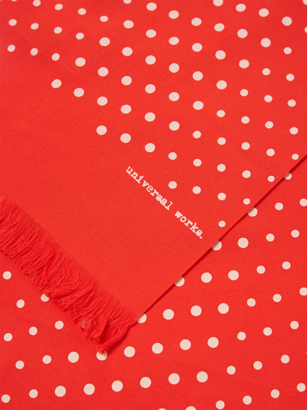 Universal Works Short Scarf in Orange Dot