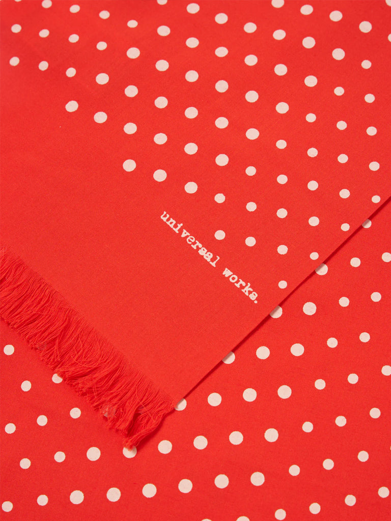 Universal Works Short Scarf in Orange Dot