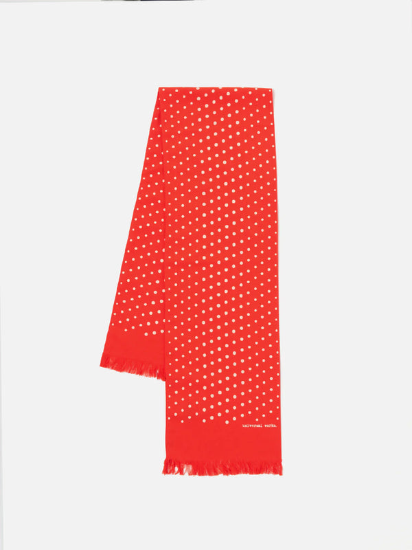 Universal Works Short Scarf in Orange Dot