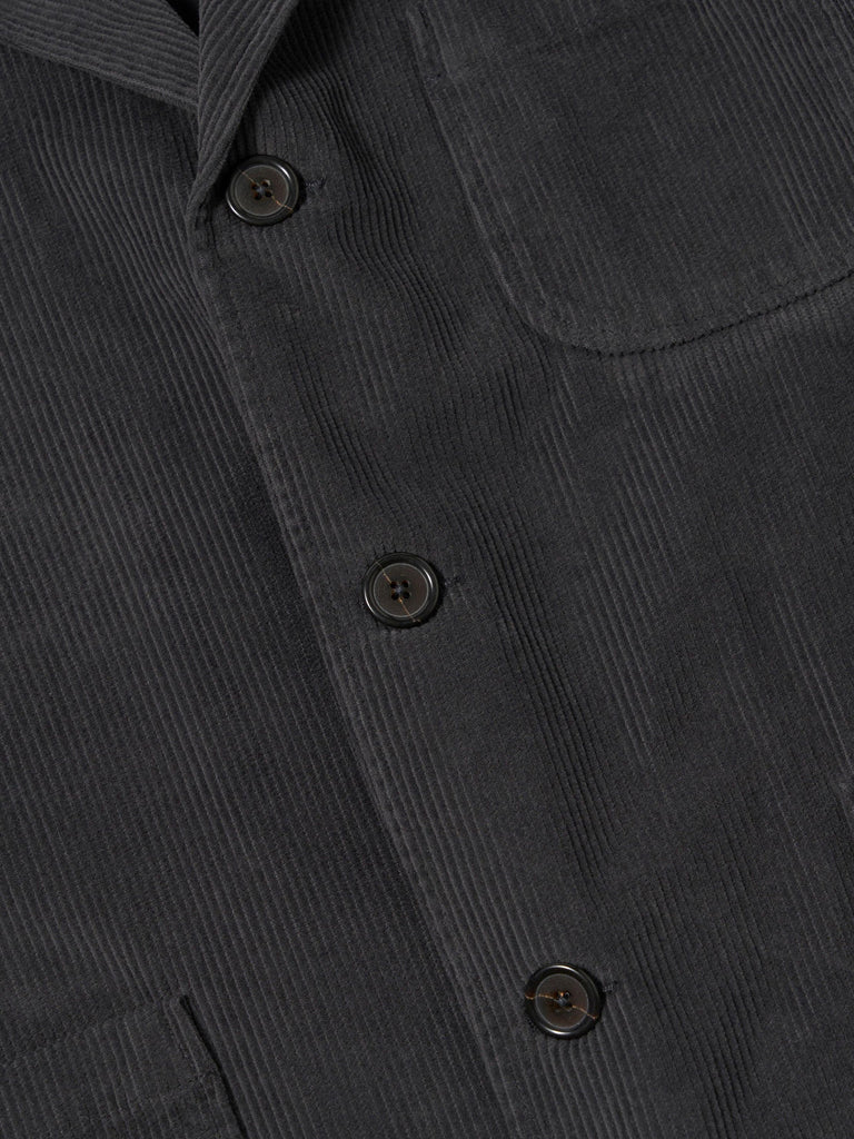 Universal Works Three Button Jacket in Cord Charcoal