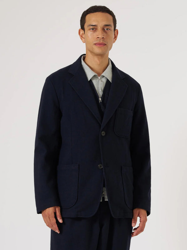Universal Works Two Button Jacket in Dark Navy