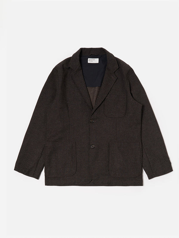 Universal Works Two Button Jacket in Italian Tweed Brown