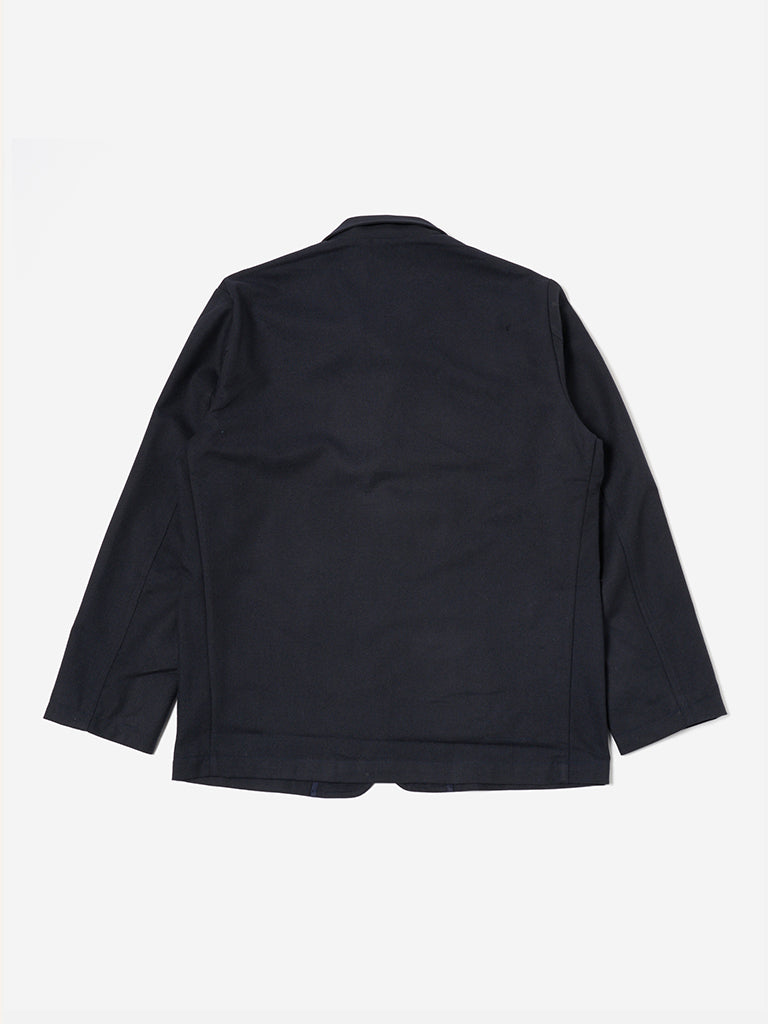 Universal Works Two Button Jacket in Italian Tweed Navy