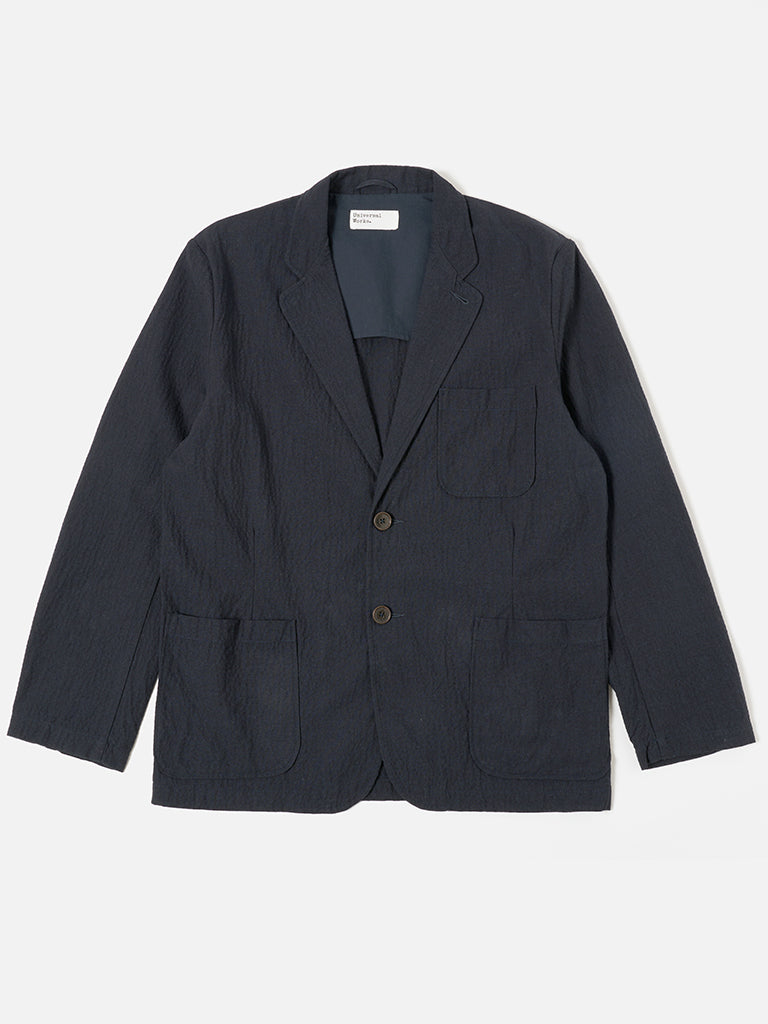 Universal Works Two Button Jacket in Ospina Navy