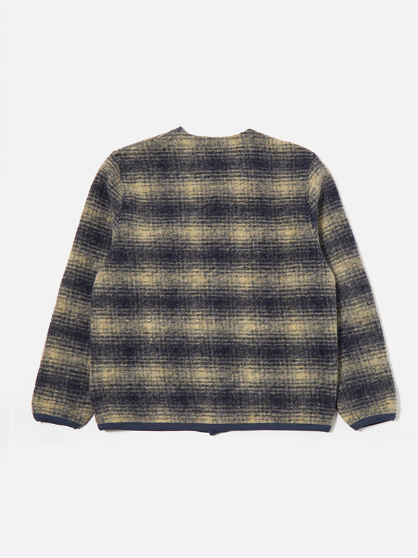 Universal Works Uist Fleece Cardigan in Navy