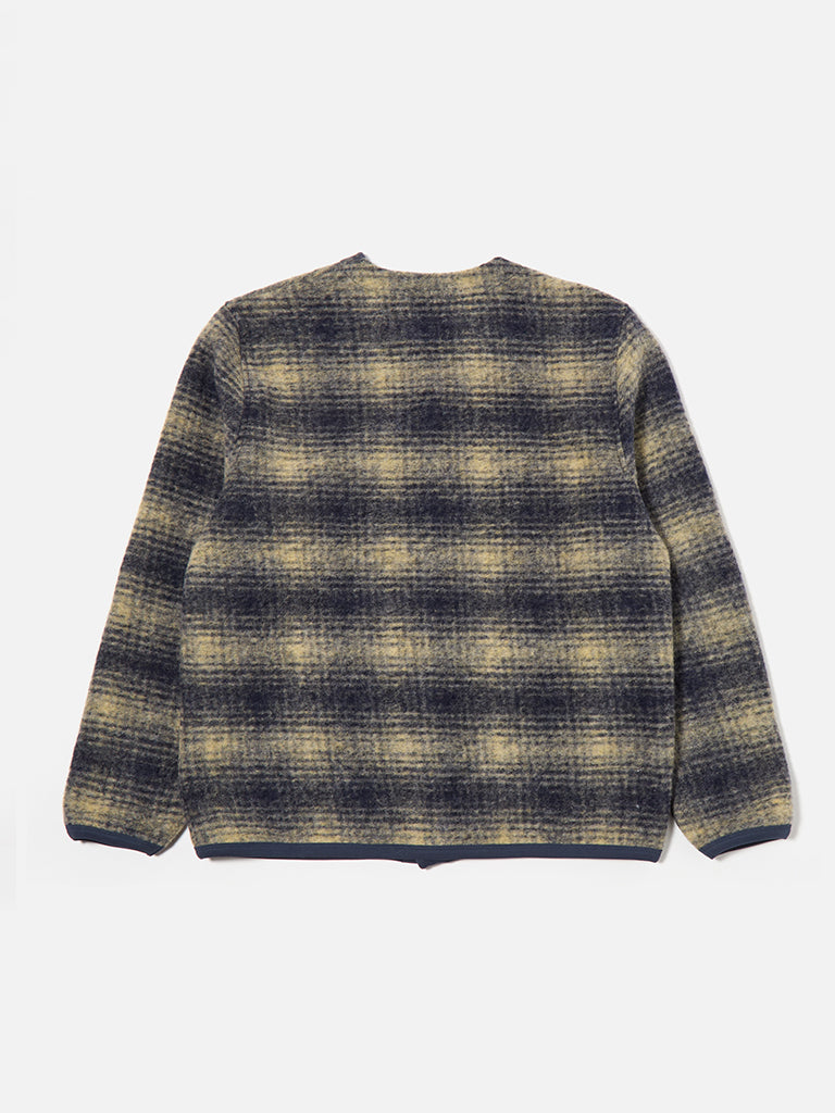 Universal Works Uist Fleece Cardigan in Navy