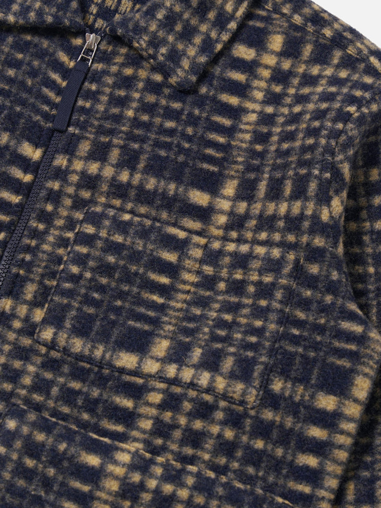 Universal Works Zip Uniform Jacket in Navy Fleece