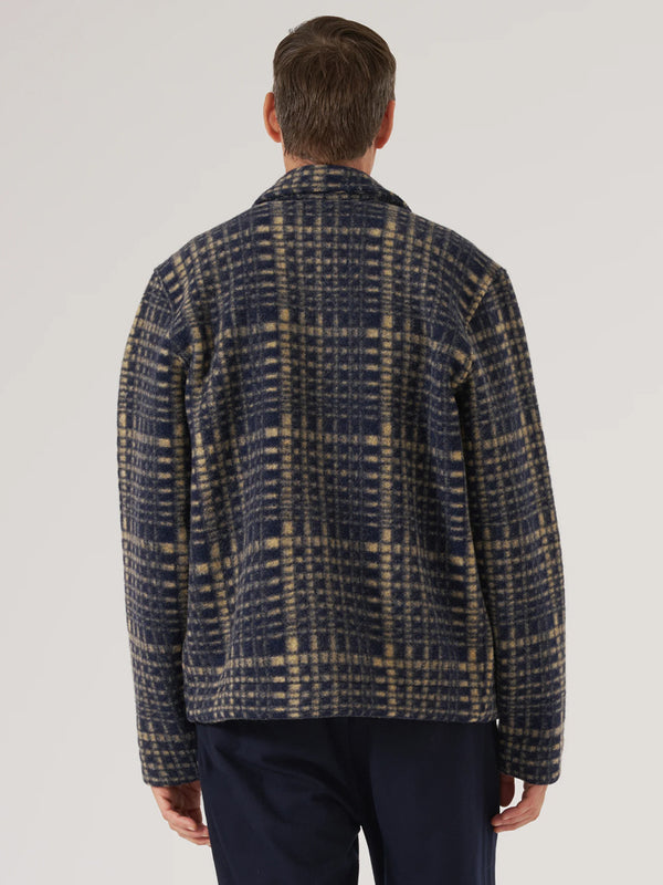 Universal Works Zip Uniform Jacket in Navy Fleece