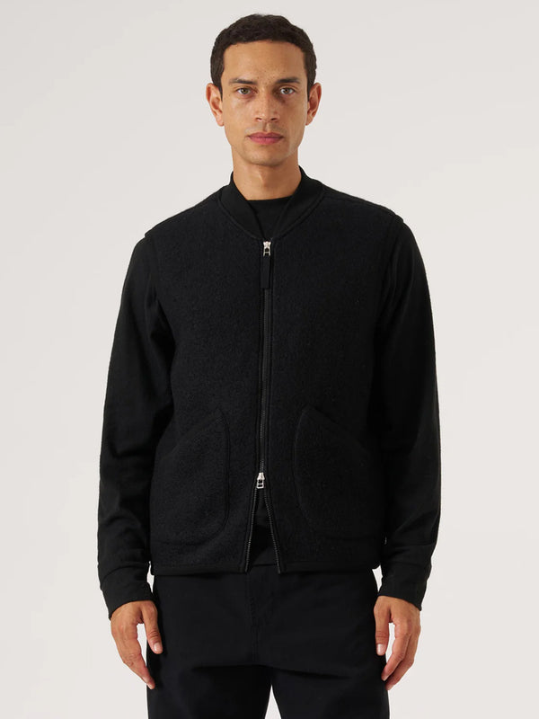 Universal Works Zip Waistcoat in Black