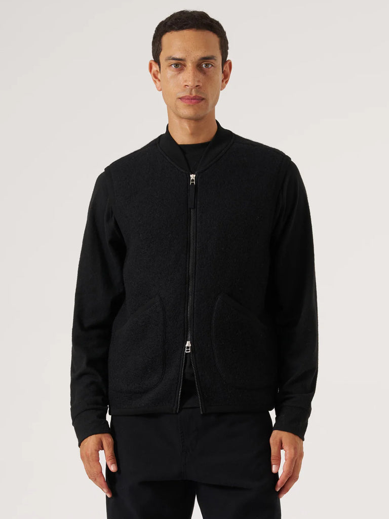 Universal Works Zip Waistcoat in Black
