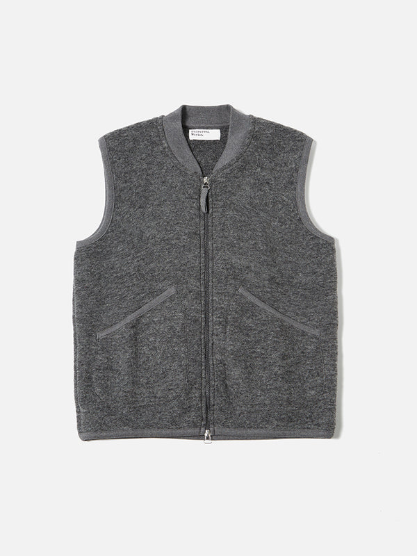 Universal Works Zip Waistcoat in Grey Marl