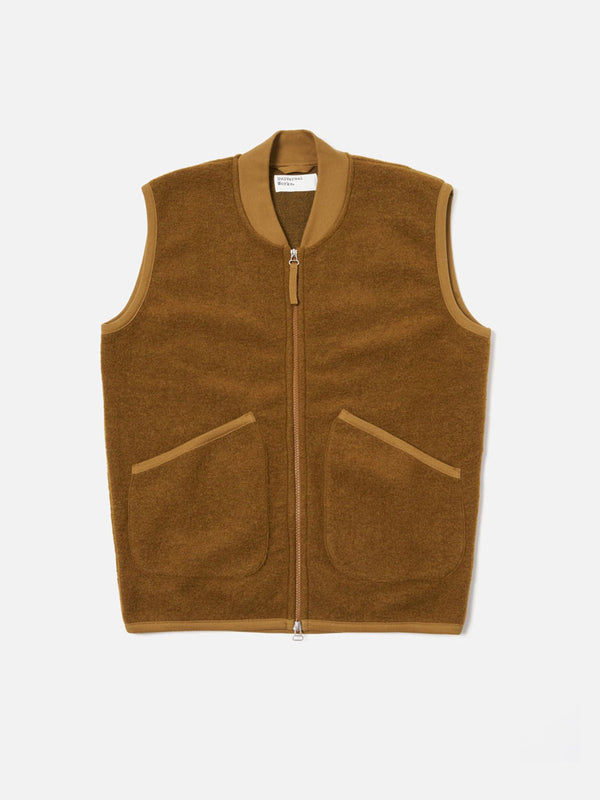 Universal Works Zip Waistcoat in Mustard