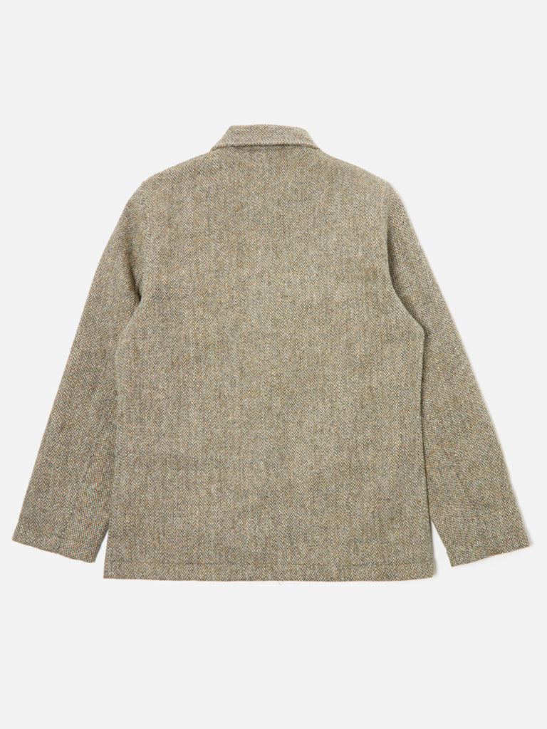 Univesal Works Harris Tweed Bakers Jacket in Olive