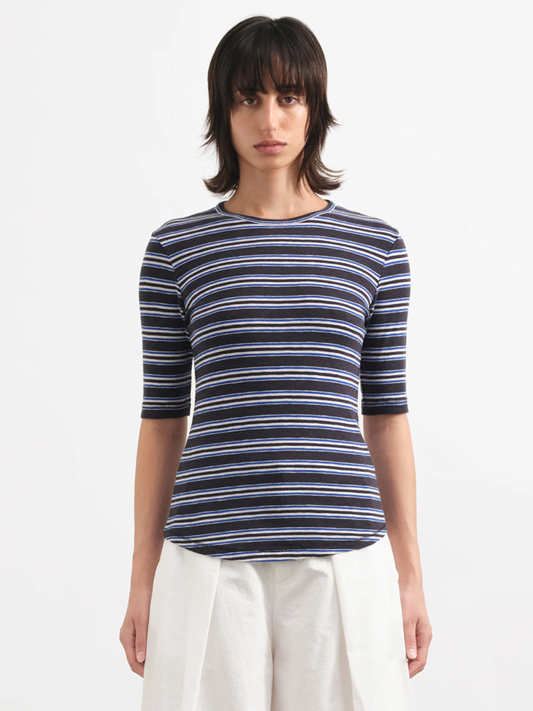 YMC Charlotte SS T-Shirt in Multi Stripe