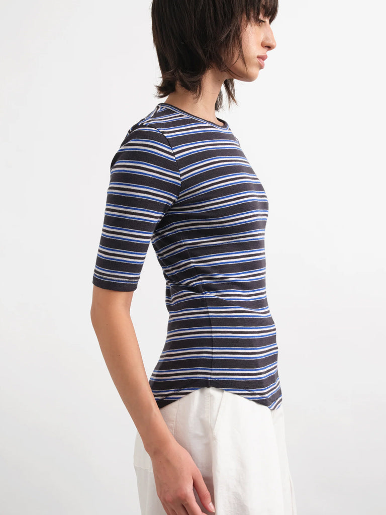 YMC Charlotte SS T-Shirt in Multi Stripe