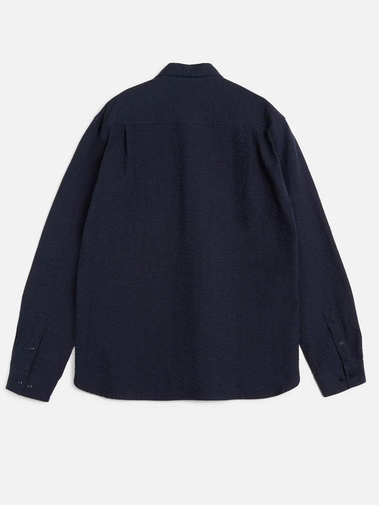 YMC Curtis Grid Shirt in Navy