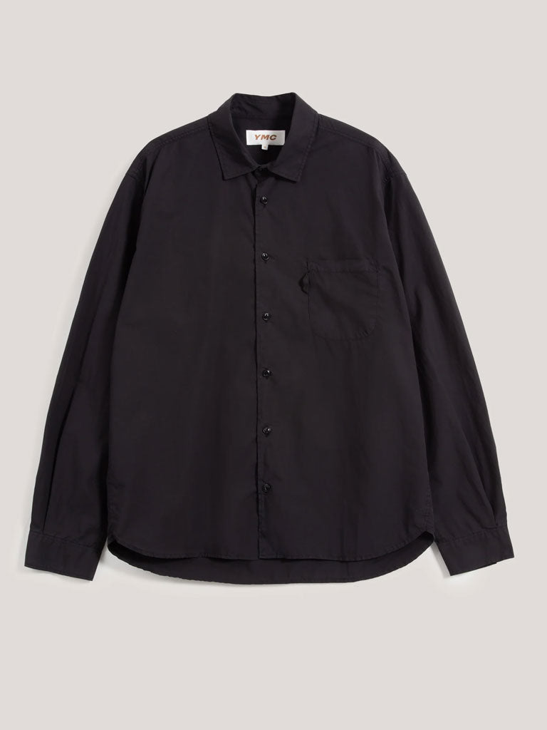 YMC Curtis Poplin Shirt in Black