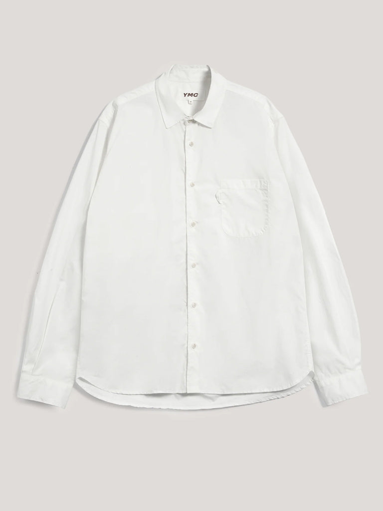 YMC Curtis Poplin Shirt in White