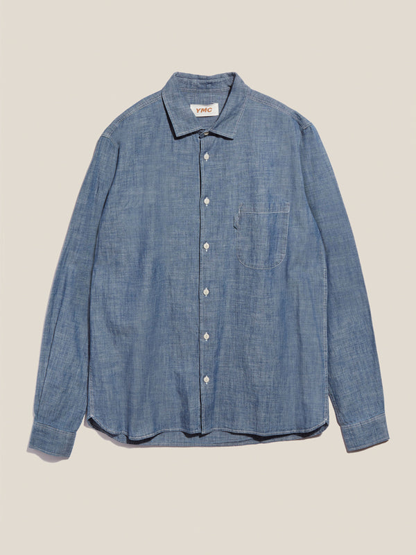 YMC Curtis Shirt in Light Indigo