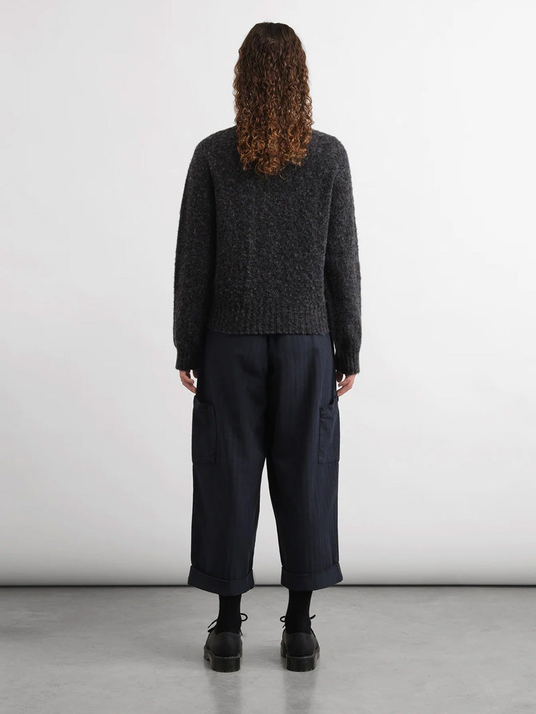 YMC Grease Trouser in Black Herringbone