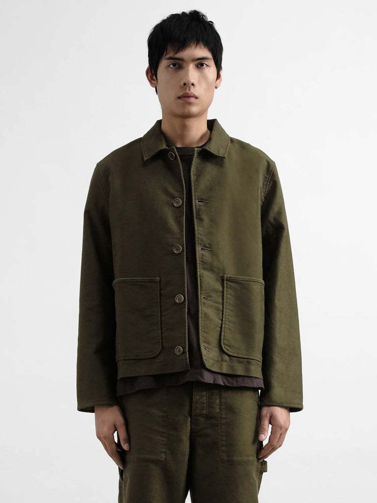YMC Groundhog Jacket in Olive Moleskin