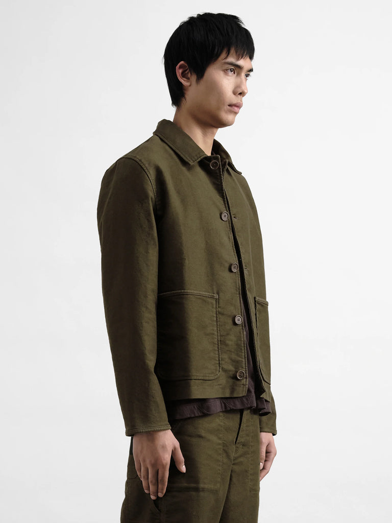 YMC Groundhog Jacket in Olive Moleskin