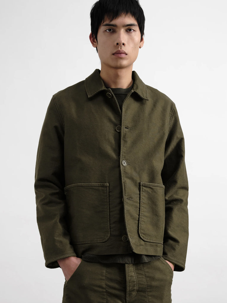 YMC Groundhog Jacket in Olive Moleskin