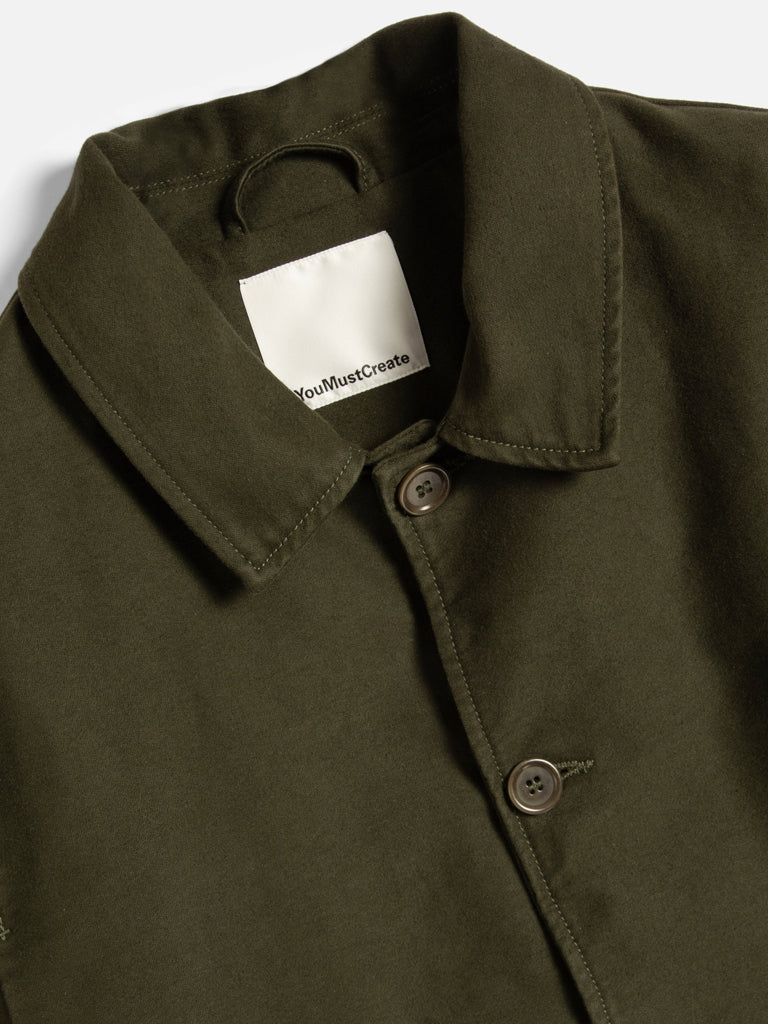 YMC Groundhog Jacket in Olive Moleskin