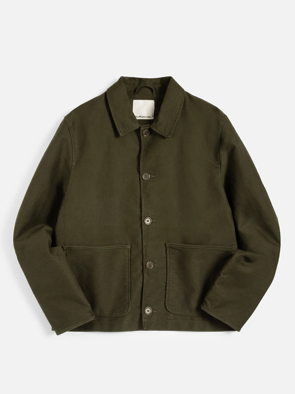 YMC Groundhog Jacket in Olive Moleskin