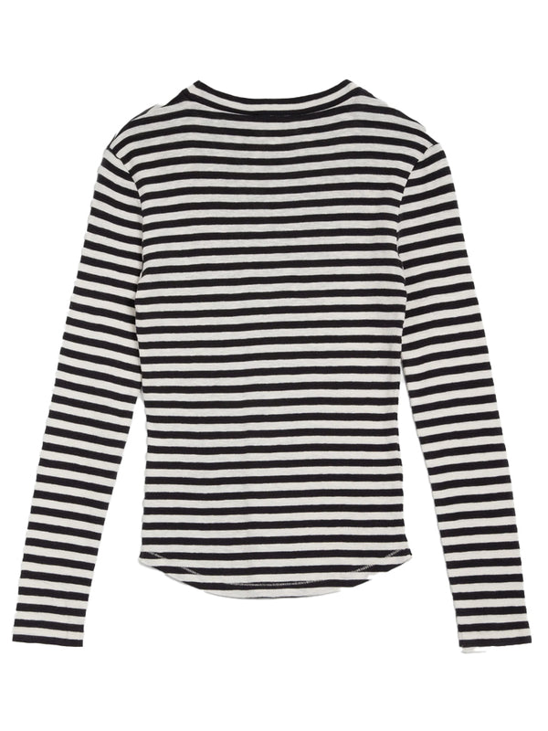 YMC High Rain Stripe Top in Black