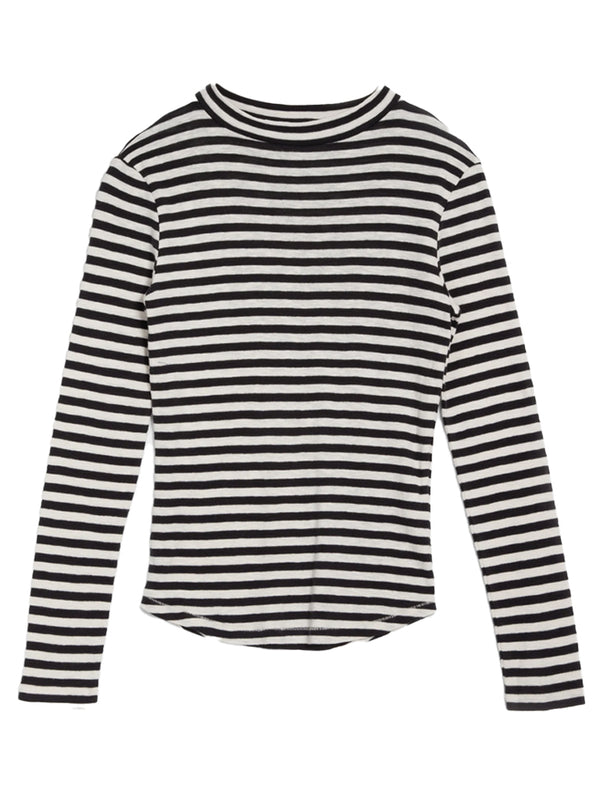 YMC High Rain Stripe Top in Black