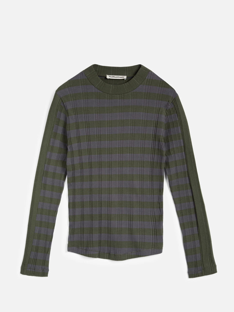YMC High Rain Stripe Top in Multi