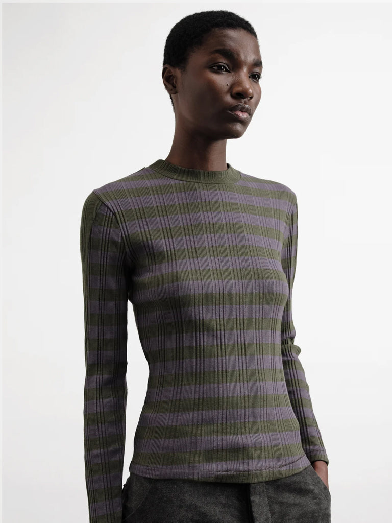 YMC High Rain Stripe Top in Multi