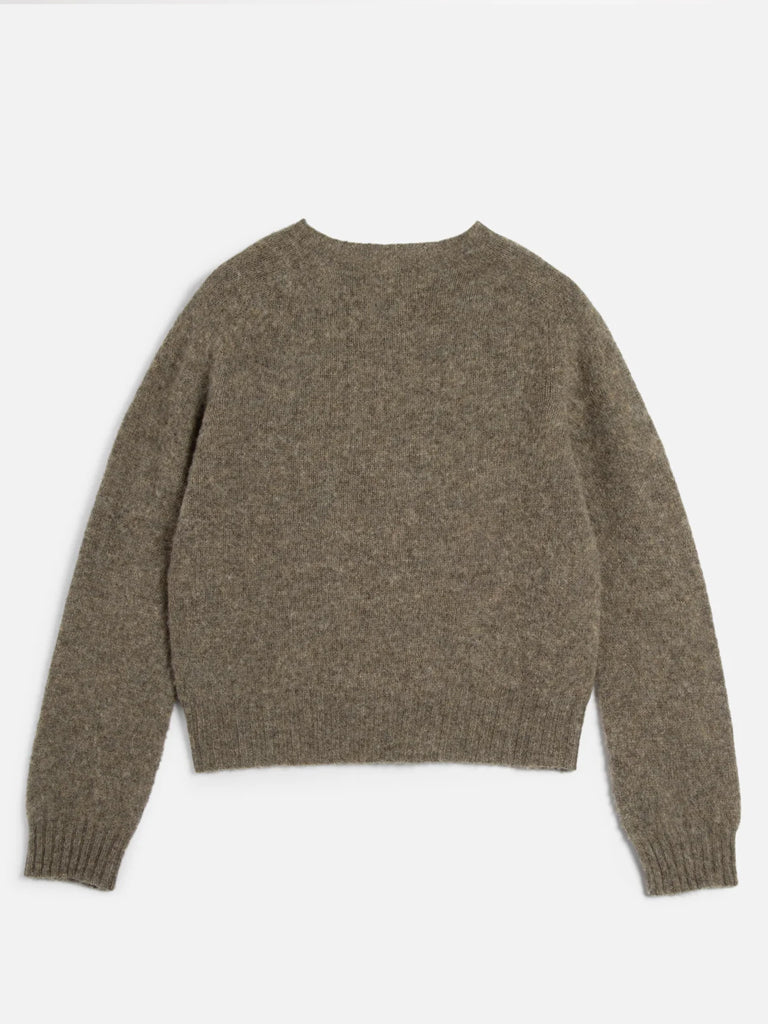 YMC Jets Crew Sweater in Brown