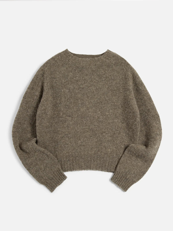 YMC Jets Crew Sweater in Brown