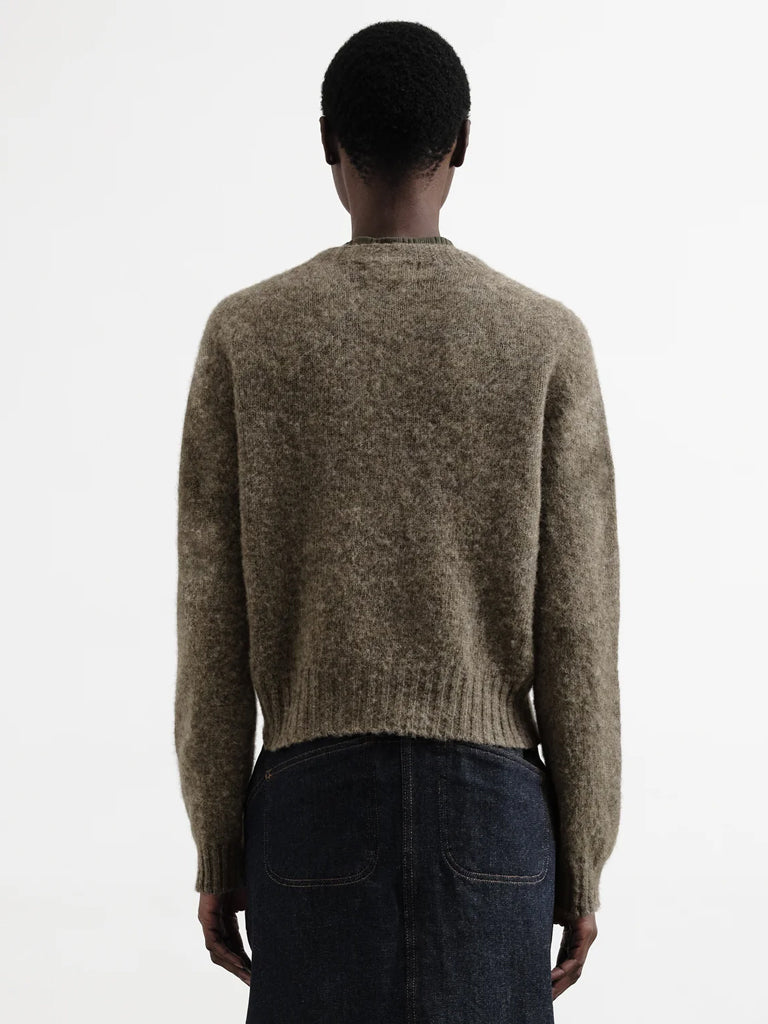 YMC Jets Crew Sweater in Brown