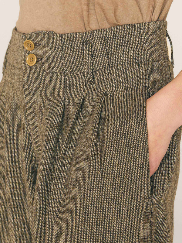 YMC Keaton Trousers in Brown Stripe