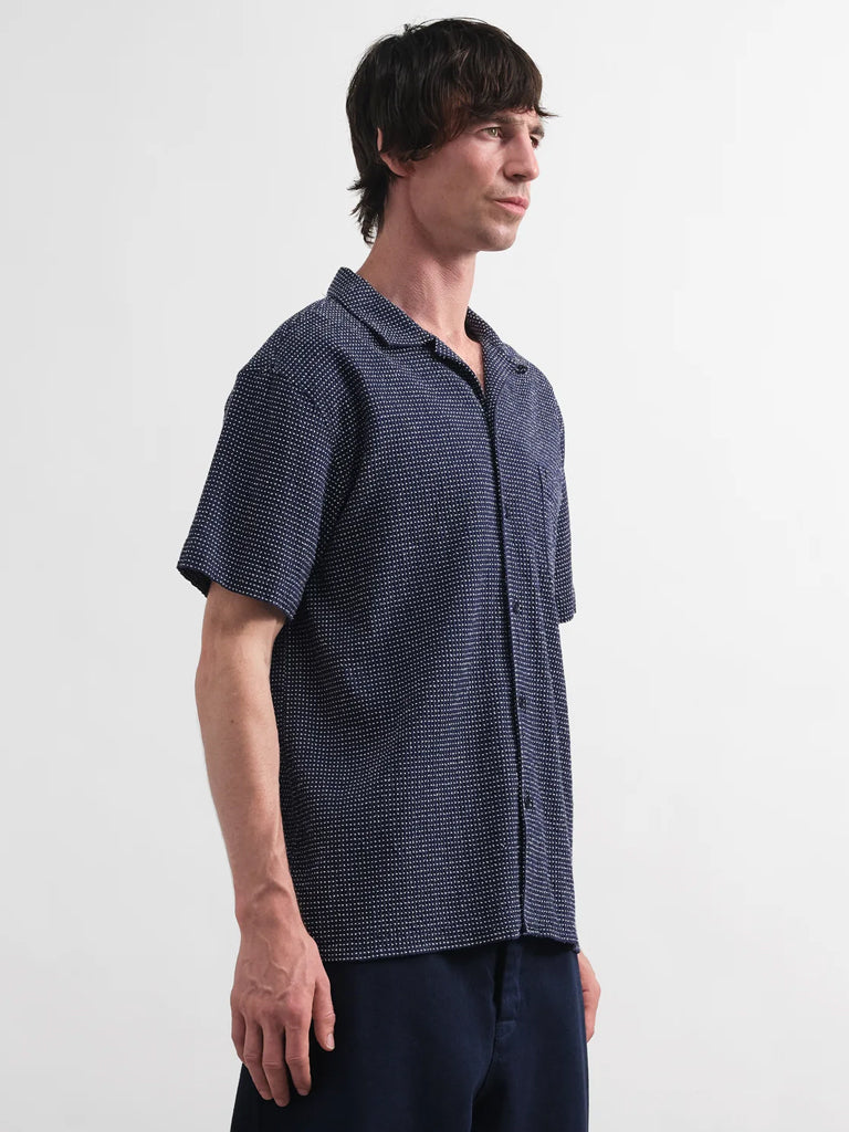 YMC Malick Shirt in Blue White