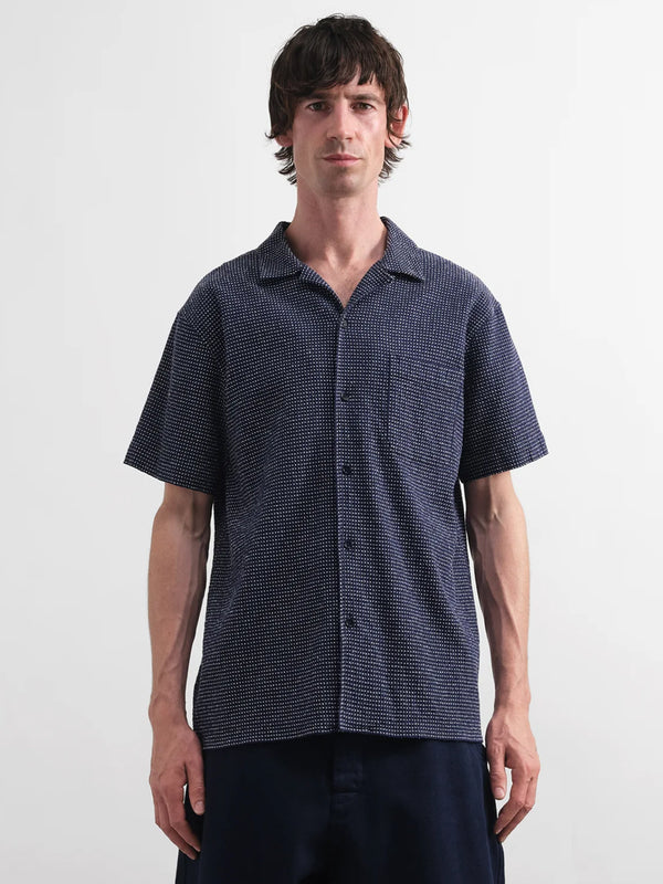 YMC Malick Shirt in Blue White