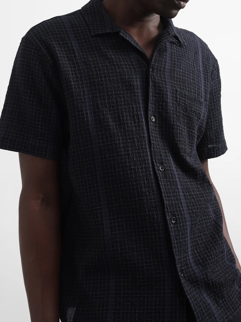 YMC Malick Shirt in Black Green