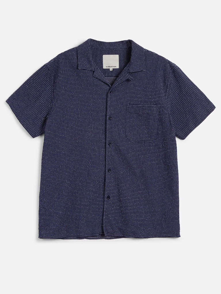 YMC Malick Shirt in Blue White