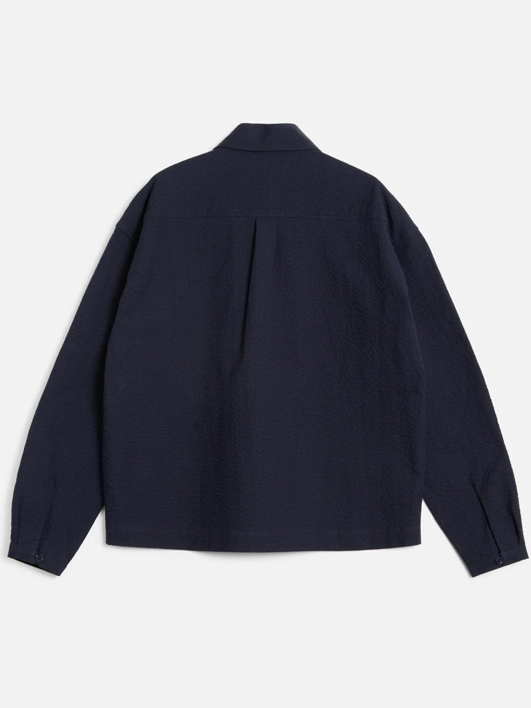 YMC Marianne Seersucker Shirt in Navy