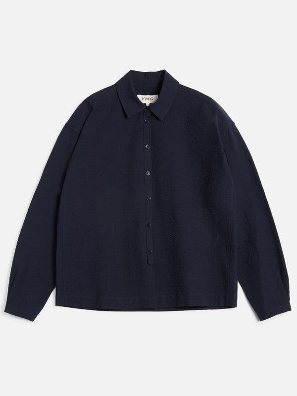 YMC Marianne Seersucker Shirt in Navy