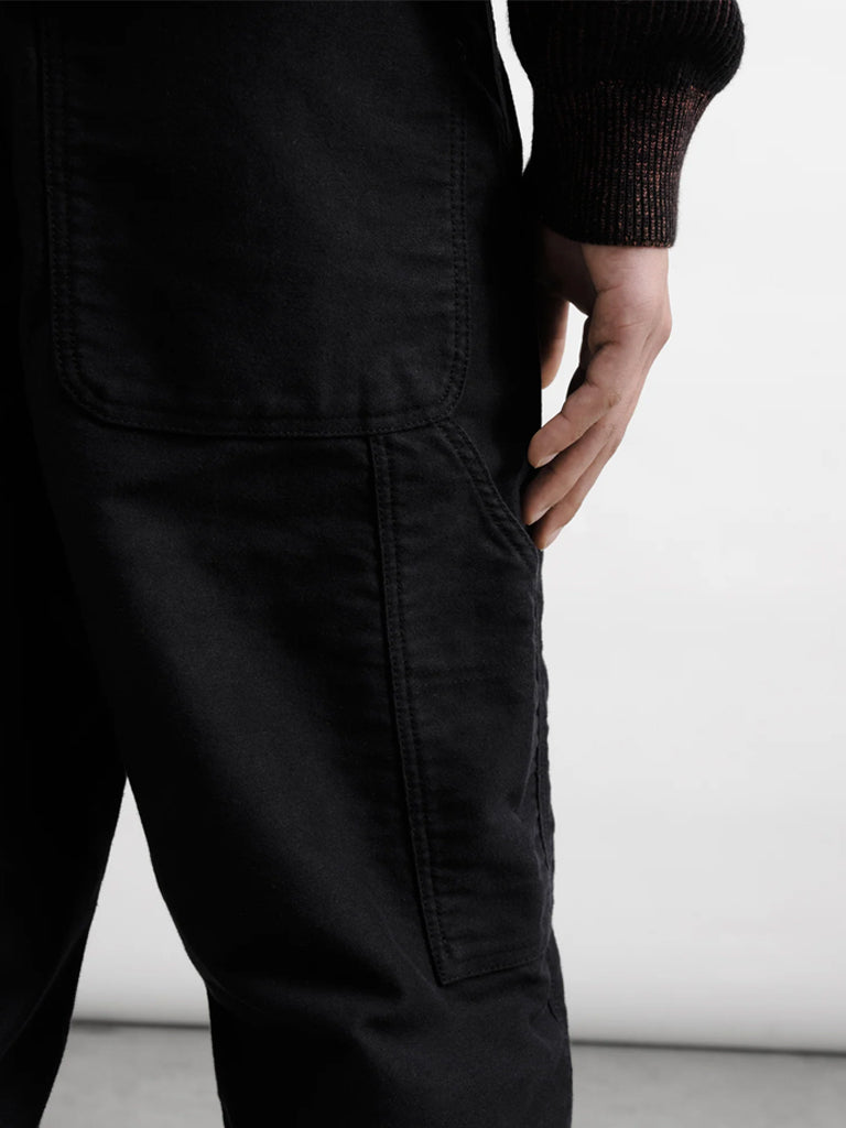 YMC Painter Trouser in Black Moleskin