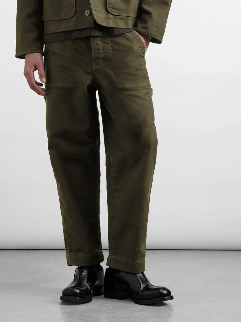 YMC Painter Trouser in Olive Moleskin