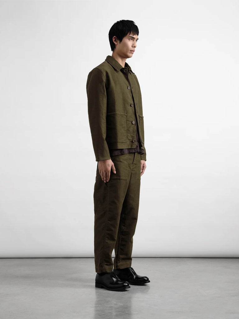 YMC Painter Trouser in Olive Moleskin