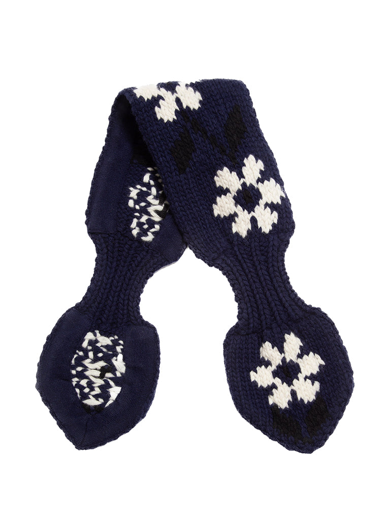 YMC Slot Flower Scarf in Navy